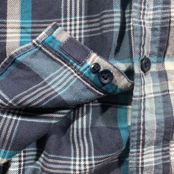 L. L. Bean Flannel Plaid Teal Shirt (Men’s Size XXL Tall) EUC • Slightly Fitted - Picture 3 of 5